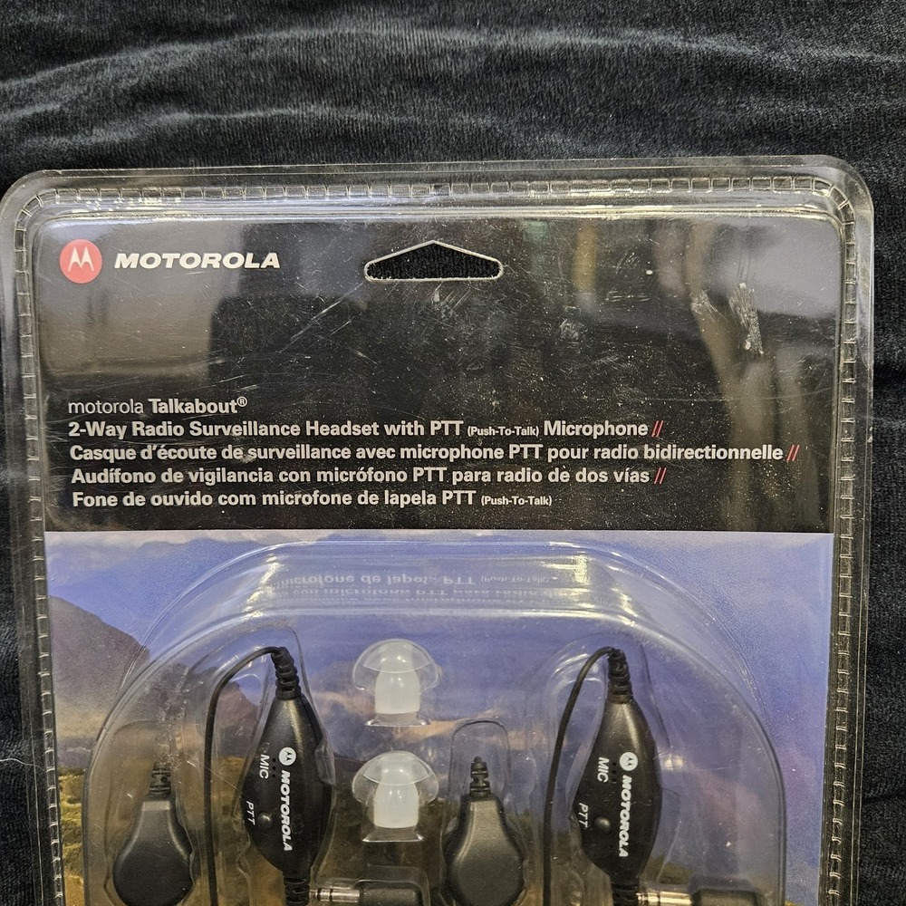 Motorola Talkabout 2 Way Radio Surveillance Headset with PTT Microphone Black - Picture 2 of 5